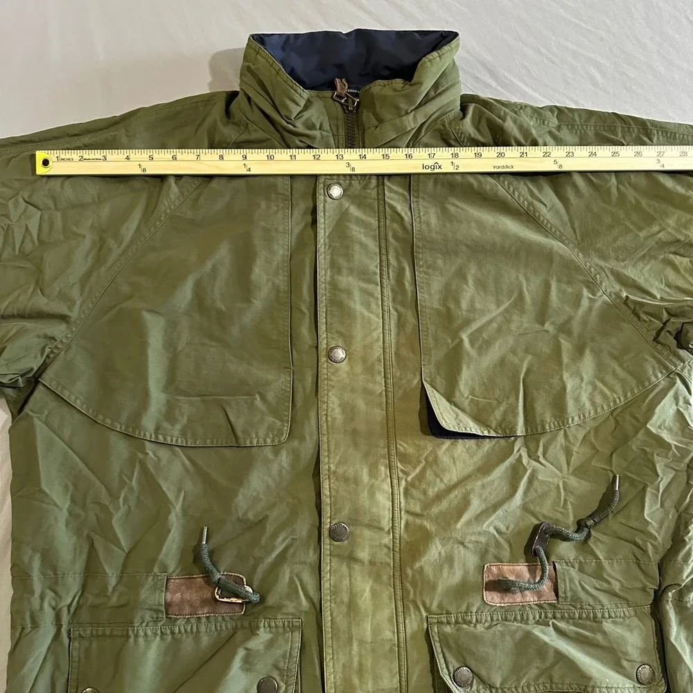 London Fog Field Jacket Mens Large Regular Olive Green Good Utility Military